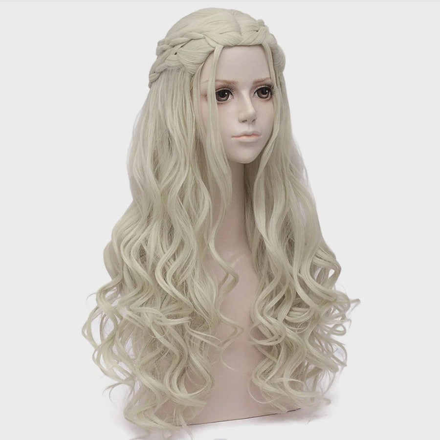 Lange blonde pruik met vlechtjes - Perfect voor cosplay, kostuums en Halloween
