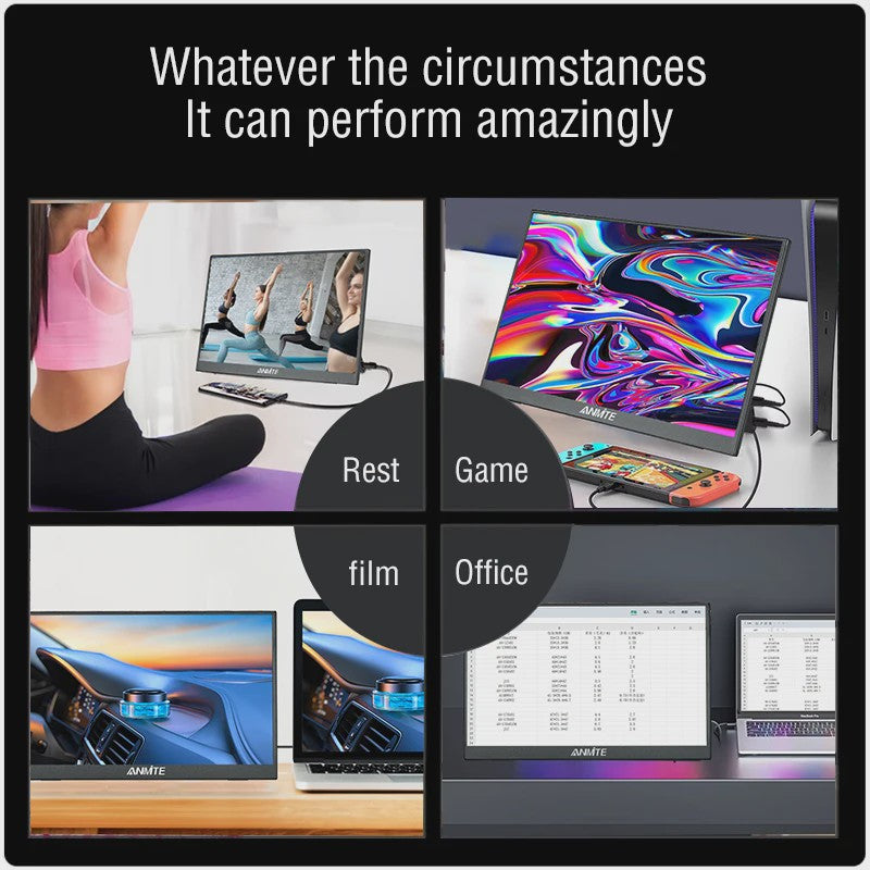 14-inch Draagbare Monitor: Touchscreen Optioneel, 16:10 Beeldverhouding, 400cd/m² Helderheid - Ideaal voor Gaming & Laptops