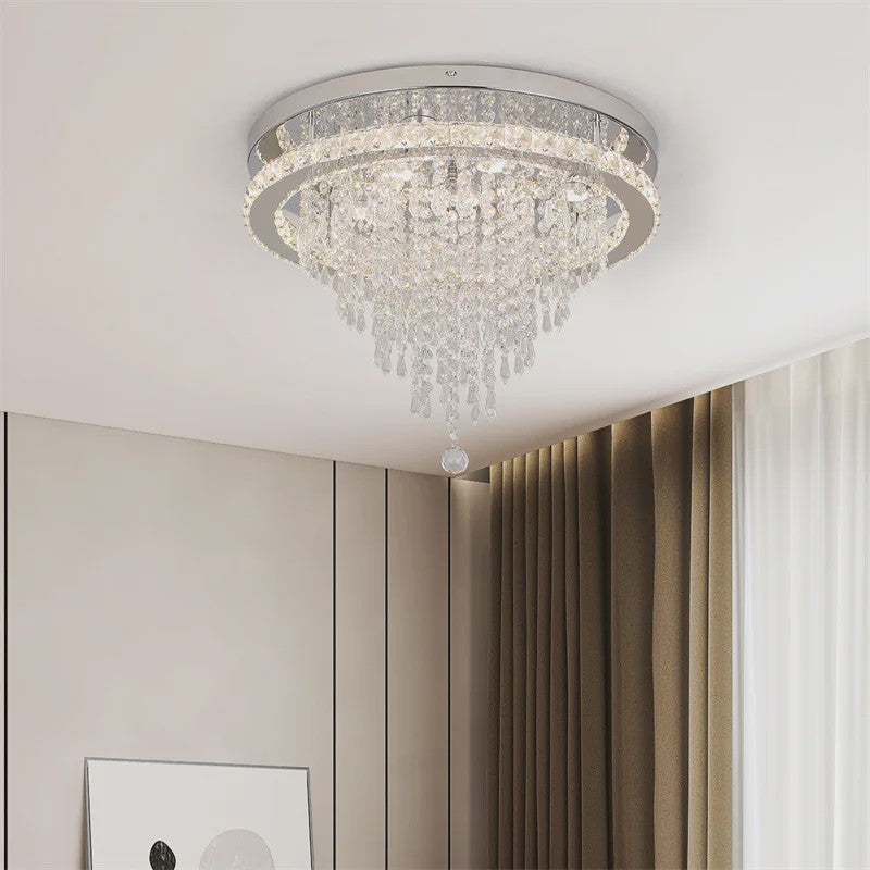 Luxe K9 Kristallen Plafondlamp met Smart LED en Afstandsbediening - Modern Design