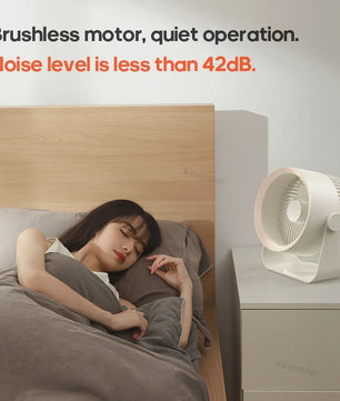 KINSCOTER Multifunctionele Draadloze Ventilator: Draagbaar, Stil & Flexibel voor Bureau, Muur of Plafond