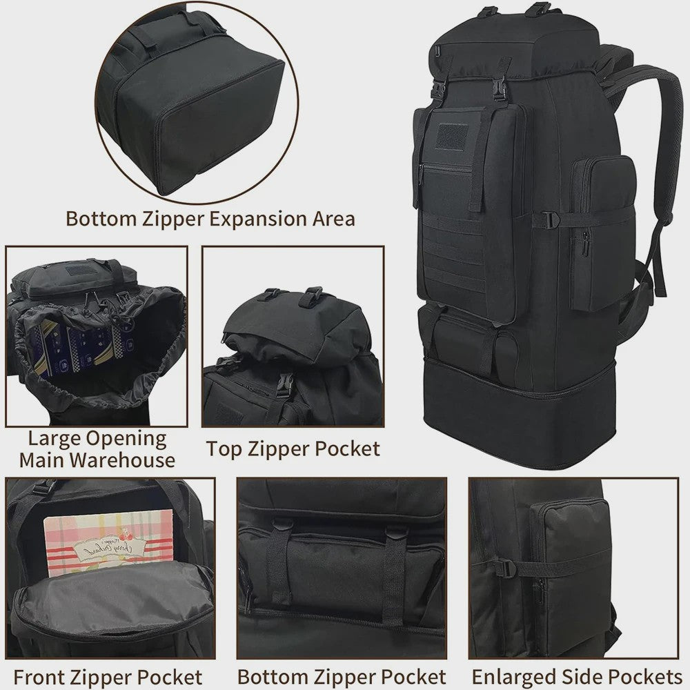 100L Outdoor Kampeerrugzak - Grote Capaciteit Reistas voor Mannen & Vrouwen