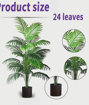 Kunstplant Areca Palm met 24 Bladeren - Realistische Kunstboom voor Binnen en Buiten