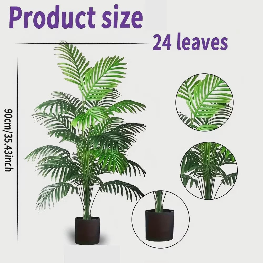 Kunstplant Areca Palm met 24 Bladeren - Realistische Kunstboom voor Binnen en Buiten