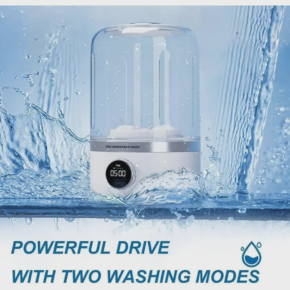 Draagbare Mini Wasmachine voor Ondergoed & Sokken - 1L Capaciteit, Dehydraterend