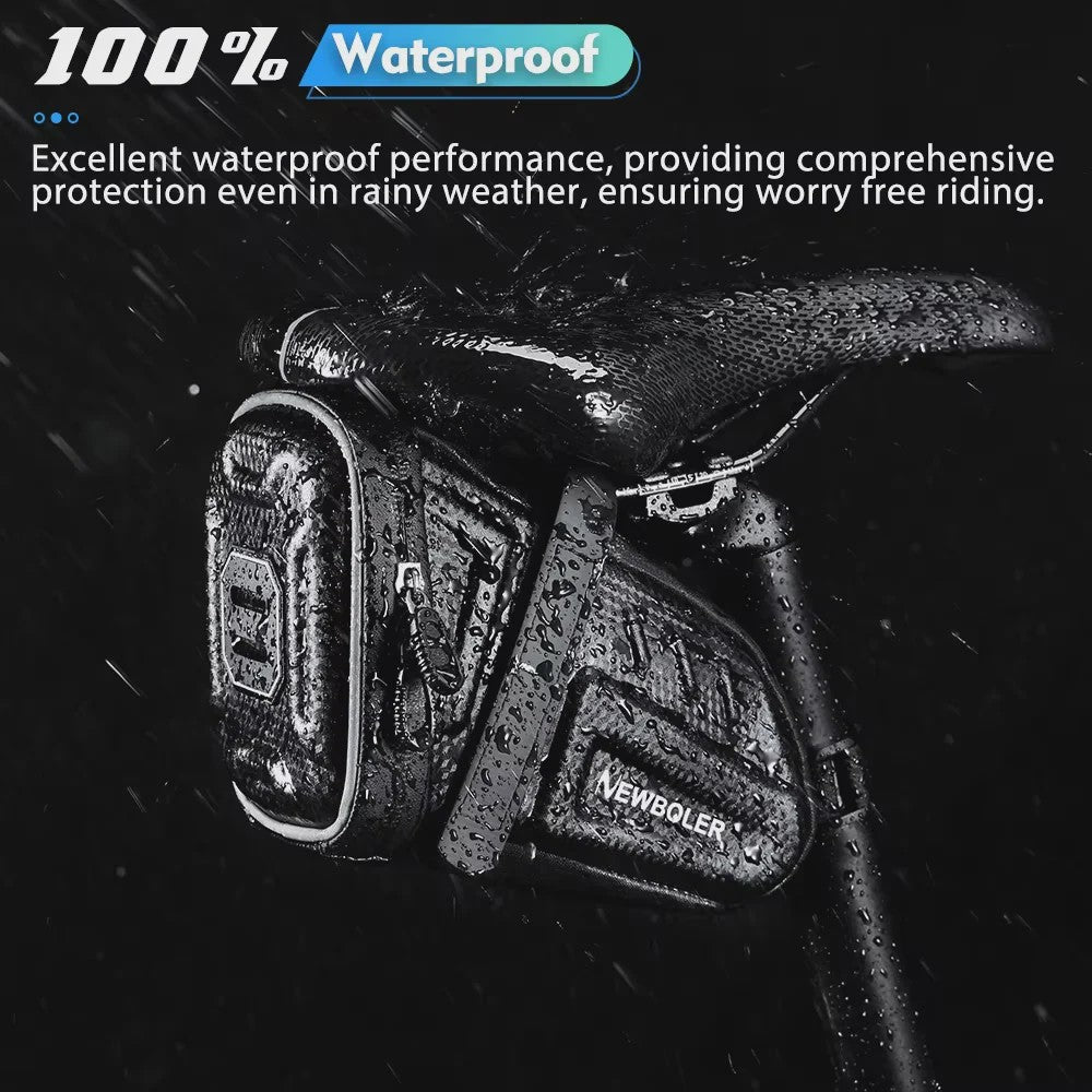 Waterdichte Fiets Zadel Tas met Reflecterende Strepen & Slimme Verlichting