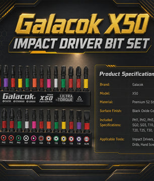 Galacok 13-delige Set Schroefbits: Impact, Magnetisch, Kleurgecodeerd