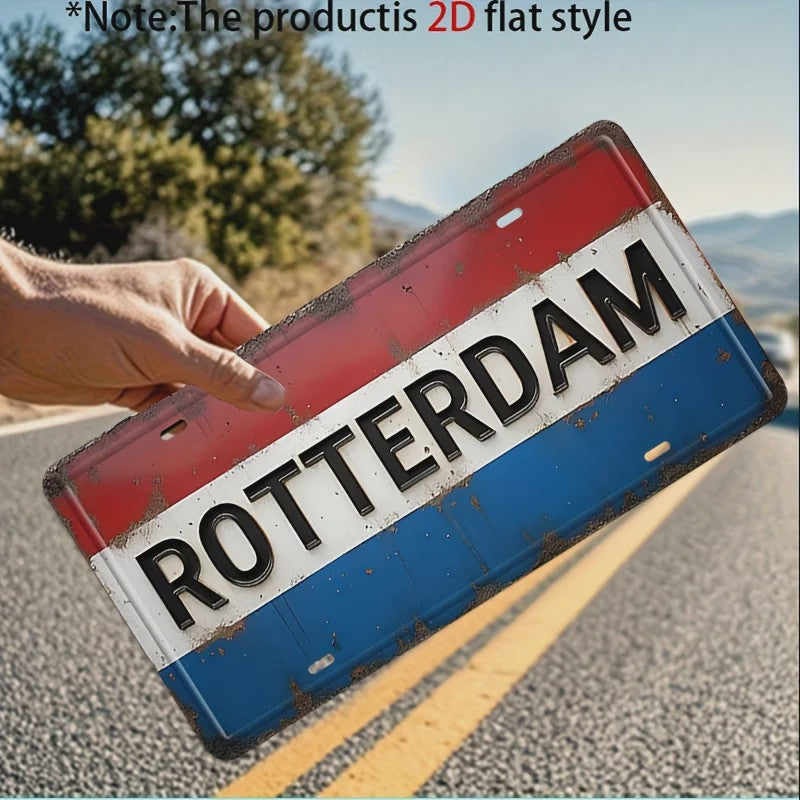 Rotterdam Nederlandse Vlag Retro Metalen Wanddecoratie - Decoratief Plaat