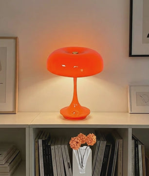 Moderne Oranje Mushroom Tafellamp met Touch Control - 3 Kleuren & Dimbaar