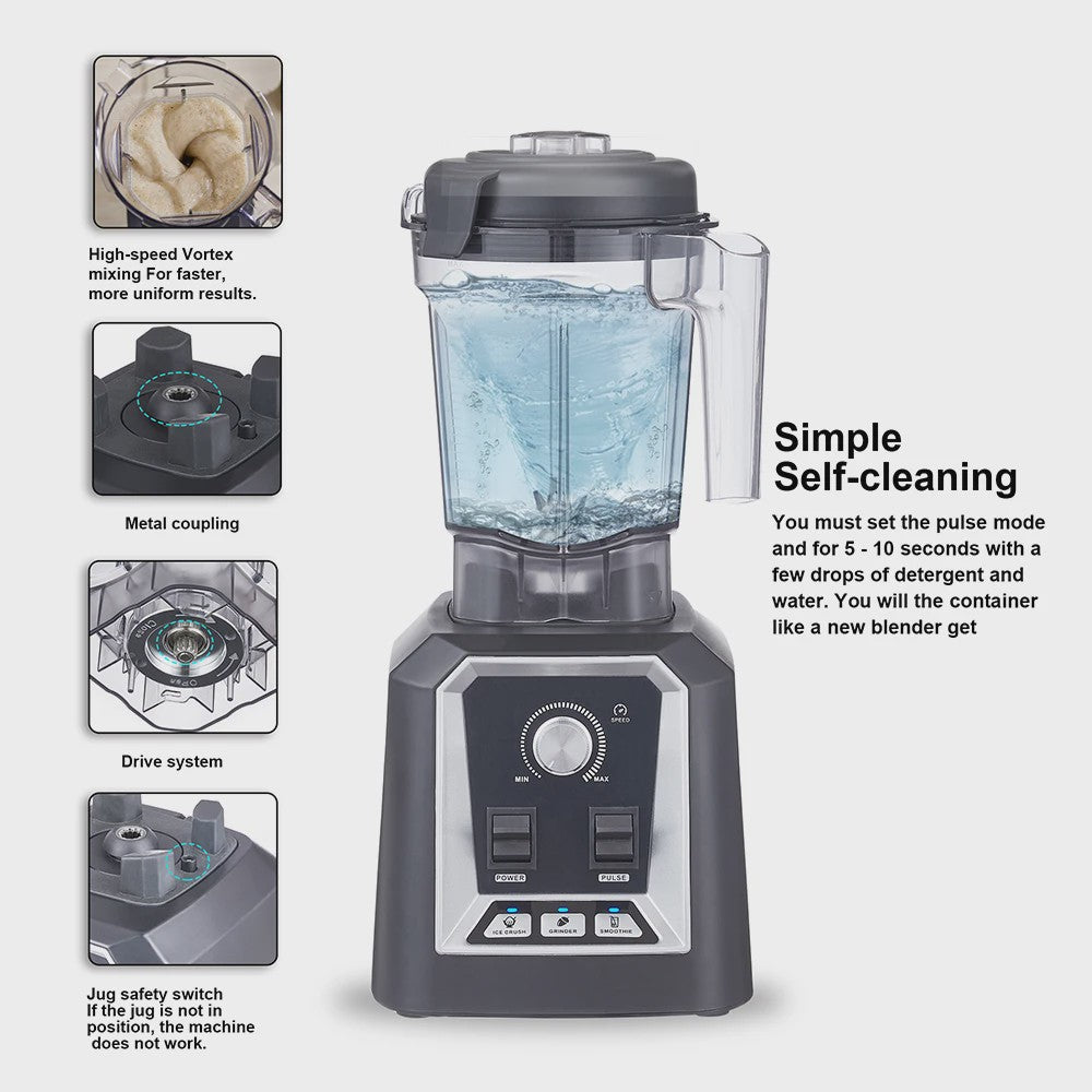 BioloMix Krachtige Keuken Blender met 2L Jar - Smoothie, Sap & IJscrusher