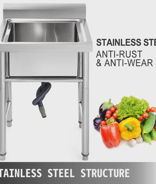 RVS Keuken Sink met 1 Compartiment - Handgemaakt & Duurzaam voor Horeca