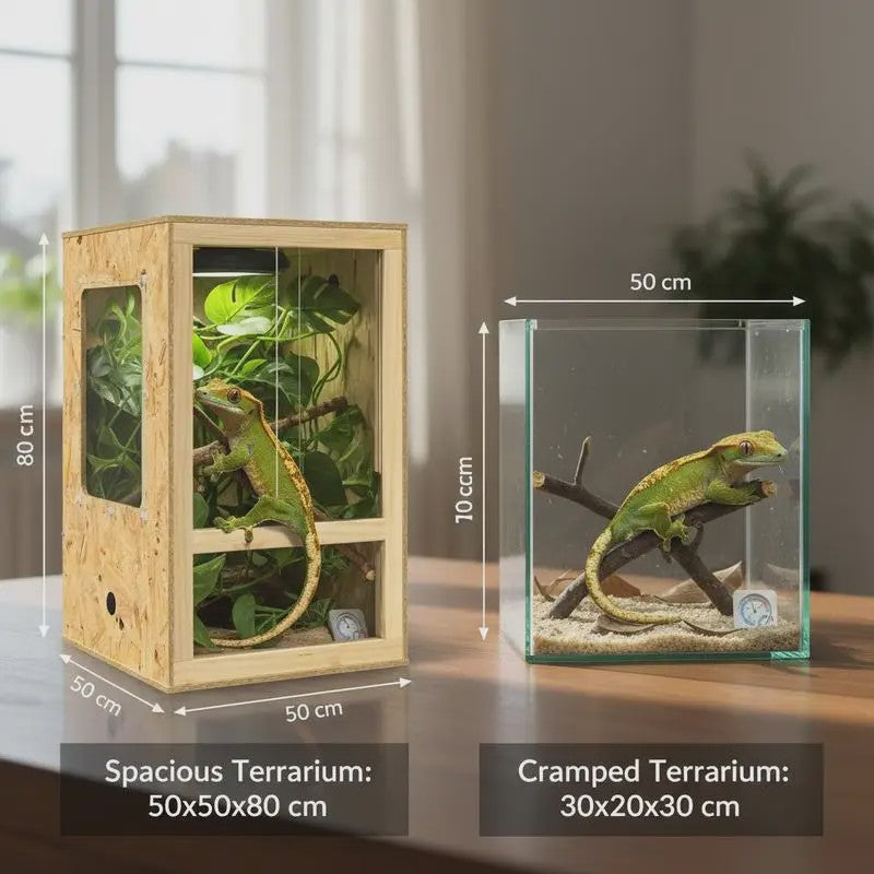 Bruin OSB Terrarium voor Reptielen en Amfibieën - 50x50x80 cm