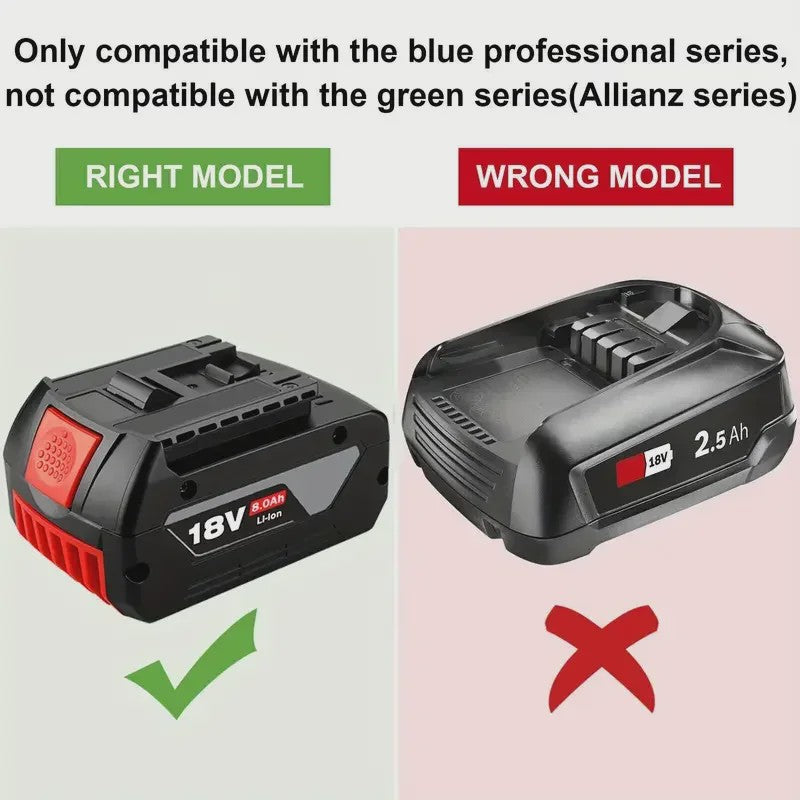 Bosch 18V 8.0Ah Li-Ion Accu Vervangend voor BAT609/BAT609G - Krachtige Gereedschapsbatterij