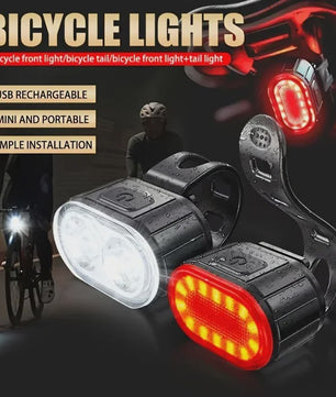Oplaadbare Fietsverlichting Set: Voor- en Achterlicht met USB