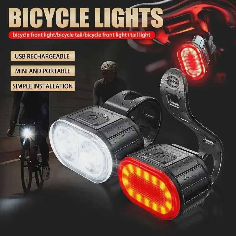 Oplaadbare Fietsverlichting Set: Voor- en Achterlicht met USB