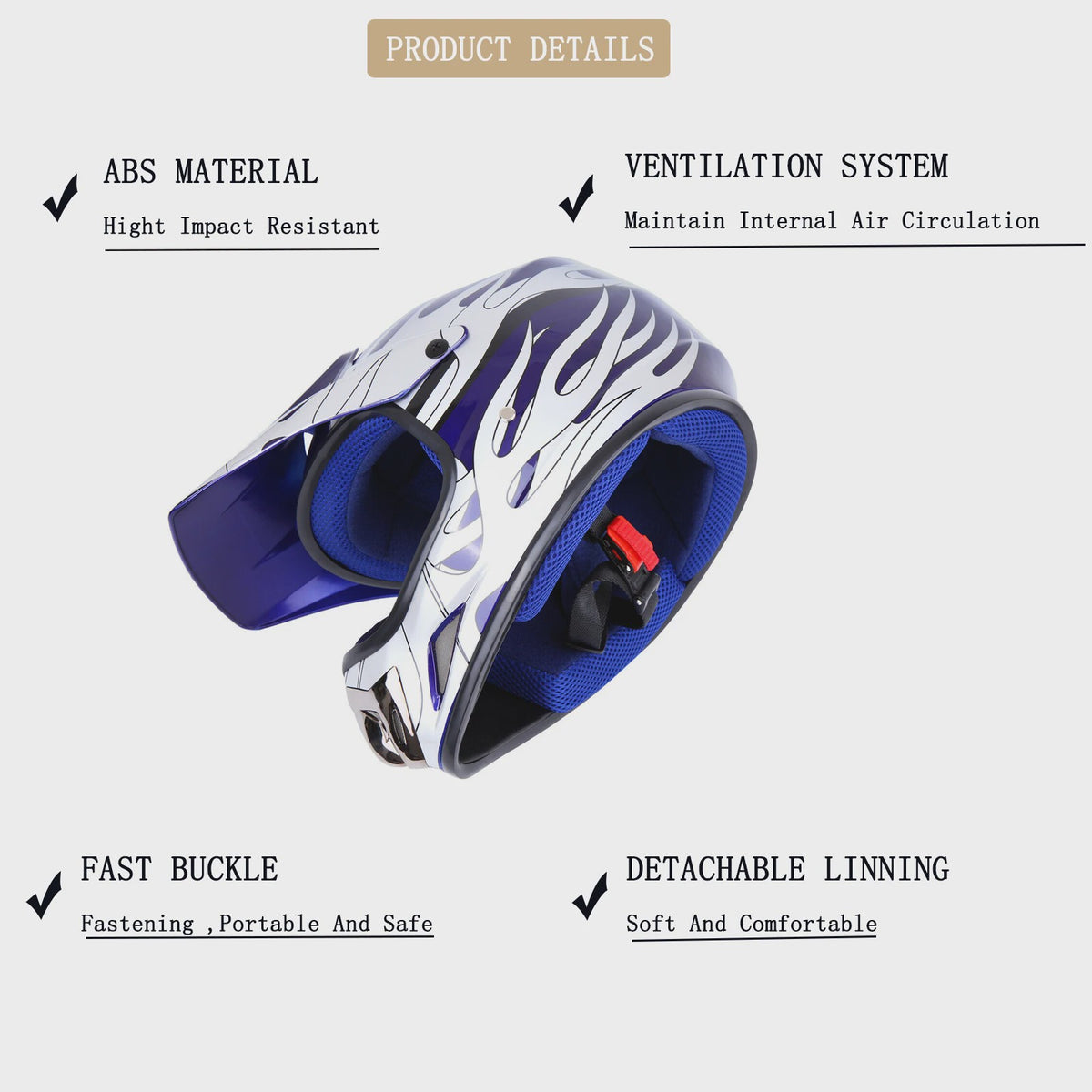 DOT Kinder Motorcross Helm Full Face met Vizier, Bril en Handschoenen - Veilig en Stijlvol