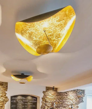 Moderne LED Plafondlamp Schotelvorm Goudkleurig Interieur - SediaXL