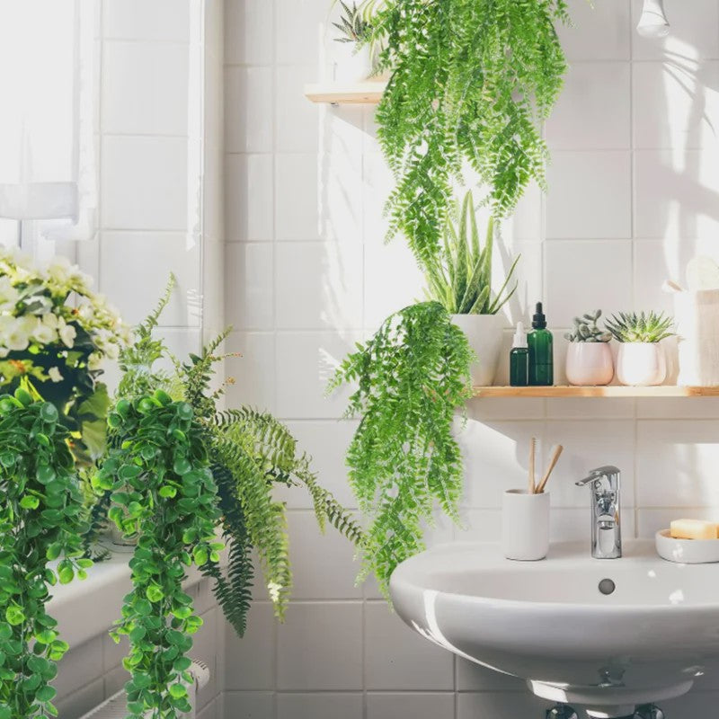 Kunstplant Hangplant 90cm - Nep Varen Slungel met Bladeren voor Decoratie