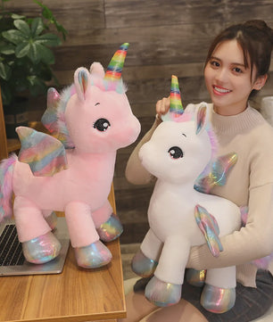 Knuffel Unicorn Regenboog Pluche Speelgoed - Zacht Kussen voor Kinderen & Decoratie
