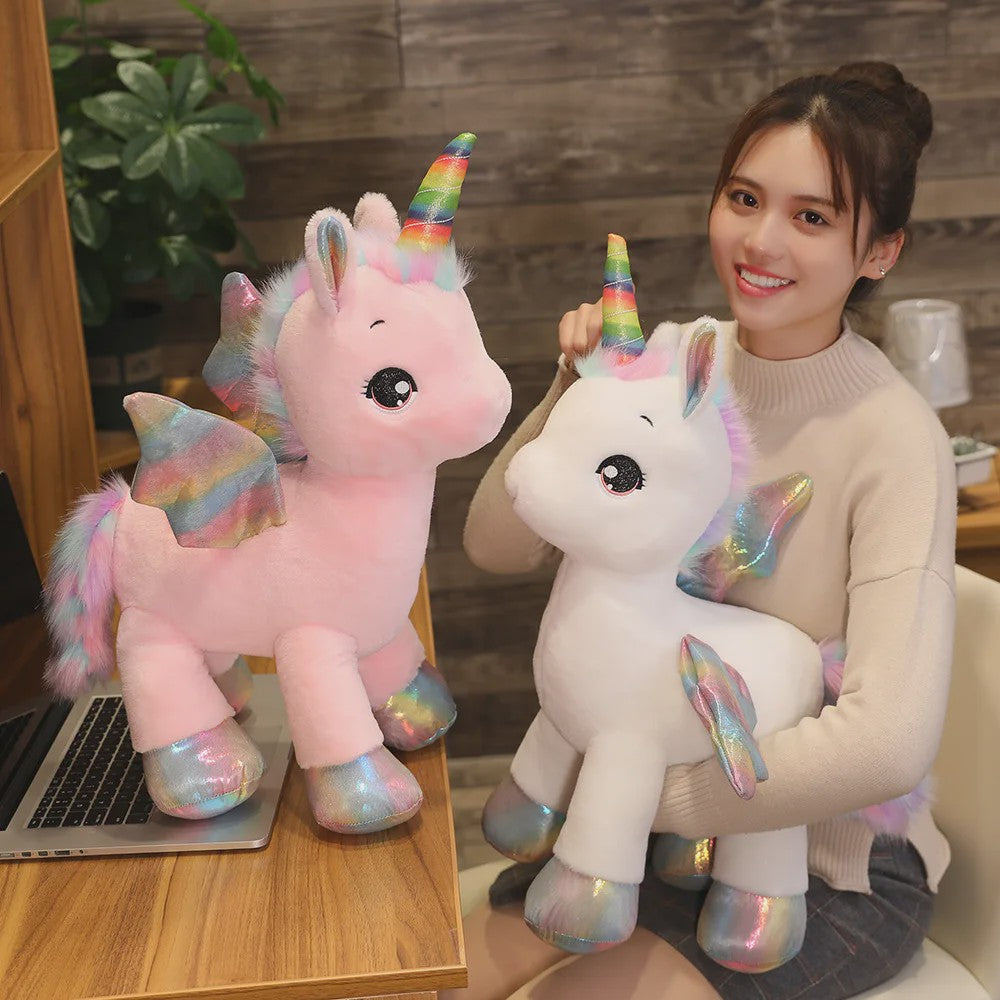 Knuffel Unicorn Regenboog Pluche Speelgoed - Zacht Kussen voor Kinderen & Decoratie