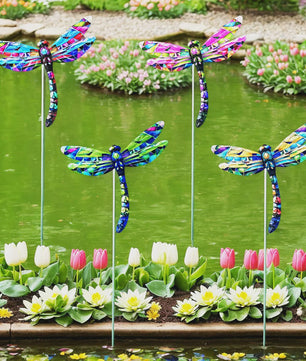 Set van 4 Decoratieve Tuin Vlinders - IJzeren Sierobjecten voor Buiten