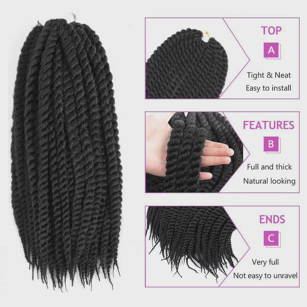 Havana Twist Crochet Haar - 6 Packs Synthetische Krullen voor Senegalese Twists