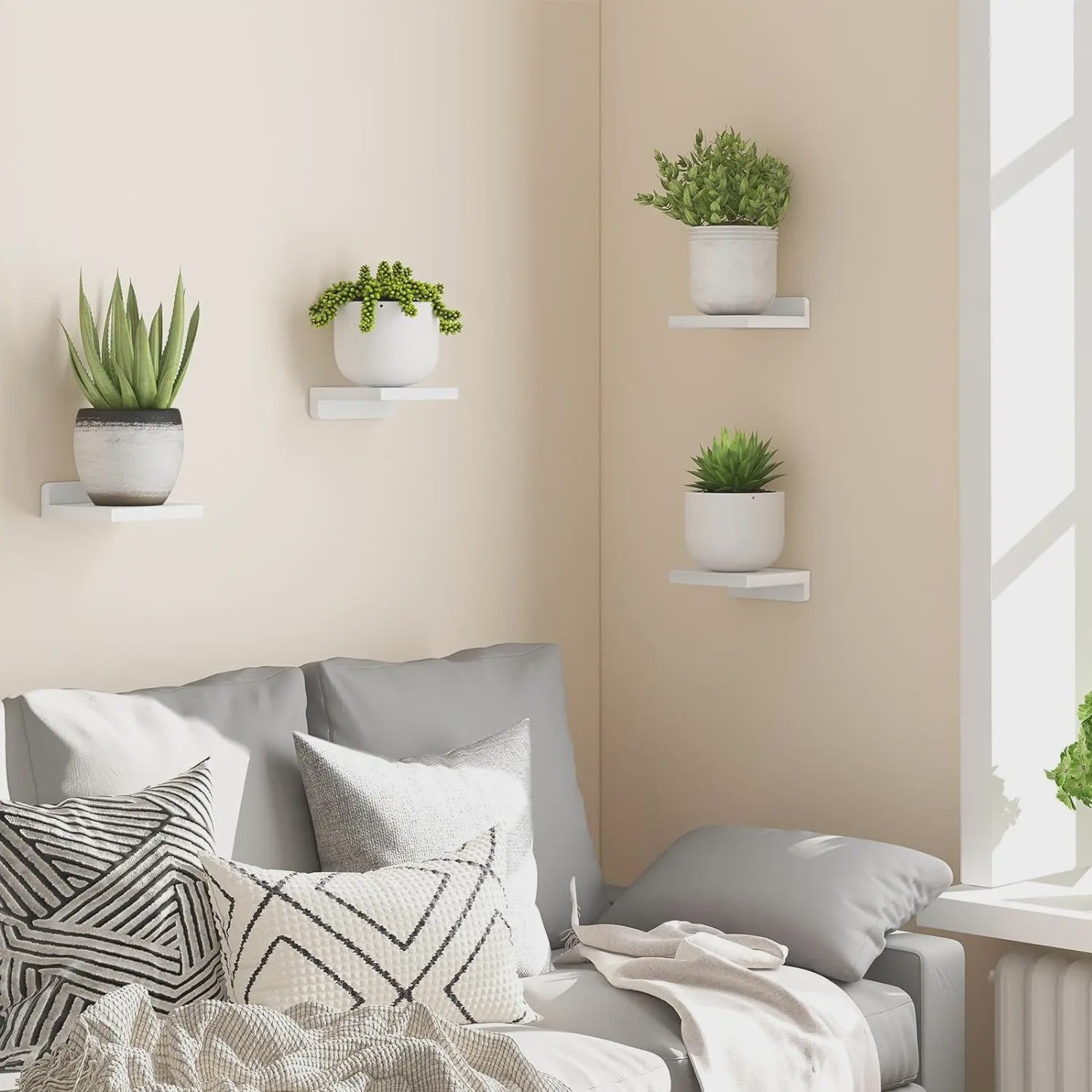 4x Kleine Drijvende Planken voor Wandmontage - 5 Inch Houten Display Ledges - Decoratie voor Elke Kamer