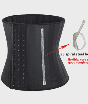Latex Waist Trainer Corset met 25 Stalen Baleinen en Haak-oogsluiting