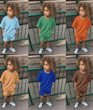 Zomer Set Kinderen: T-shirt met Korte Broek - Jongens & Meisjes Sportkleding Outfit