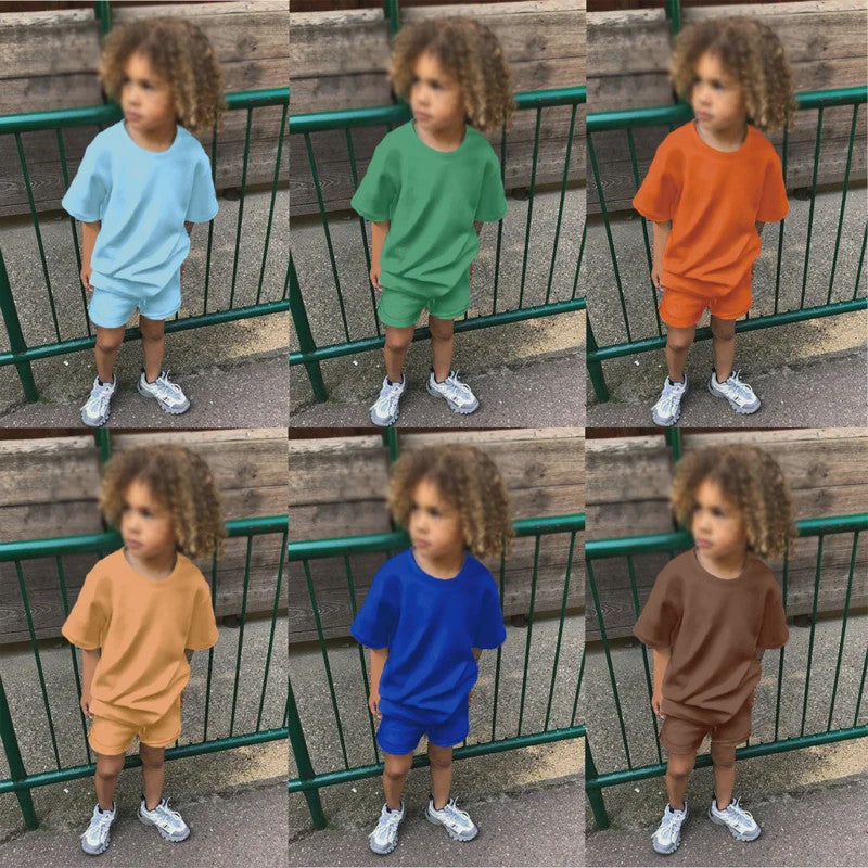 Zomer Set Kinderen: T-shirt met Korte Broek - Jongens & Meisjes Sportkleding Outfit