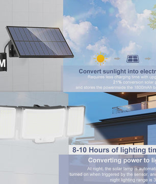 Krachtige Solar Buitenlamp met Bewegingssensor - 366 LED's, IP65 Waterdicht voor Tuin & Huis