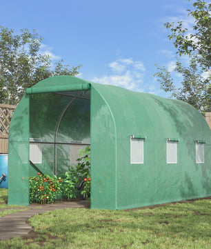 Outsunny Tunnel Greenhouse 400X200X200Cm with 6 Windows for Growing Green Plants