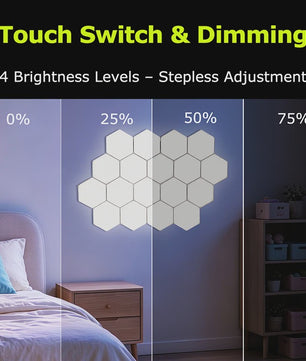 Modulaire Hexagon LED Wandlampen - Touch Control, Dimbare Sfeerverlichting