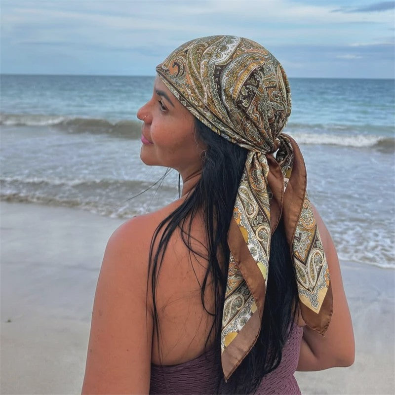 Luxe Zijden Vierkante Sjaal 90x90cm - Stijlvol Foulard voor Dames