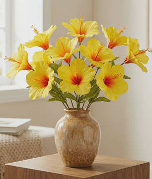 Set van 2 Boeketten Kunst Hibiscus Bloemen - Zomerse Decoratie