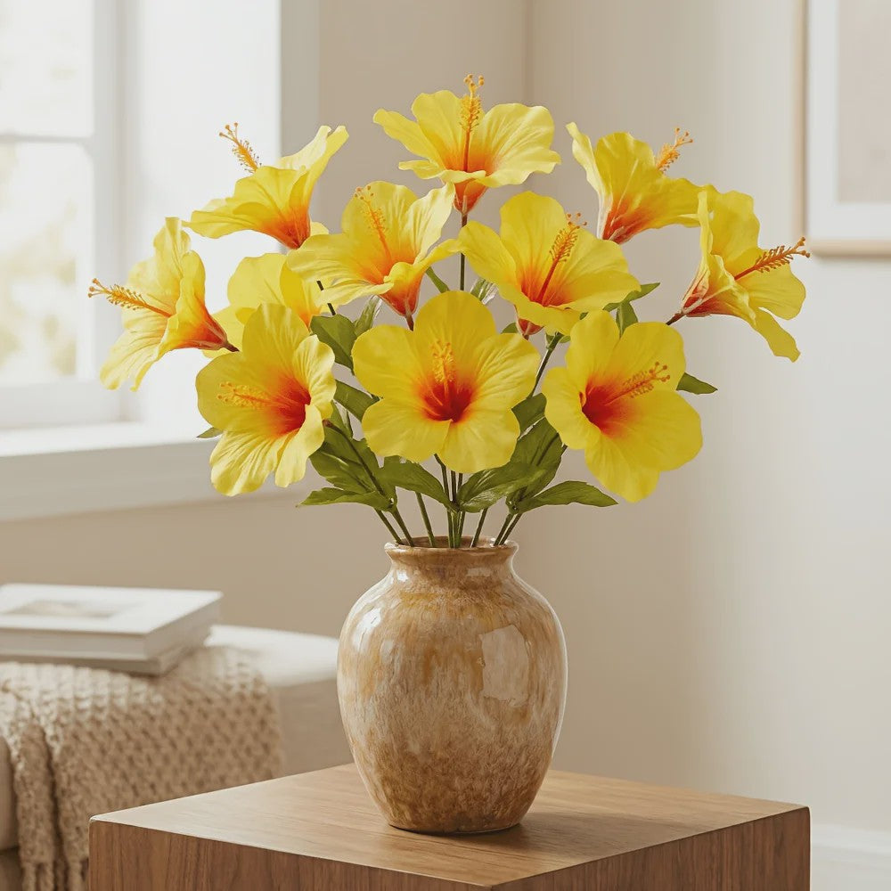 Set van 2 Boeketten Kunst Hibiscus Bloemen - Zomerse Decoratie
