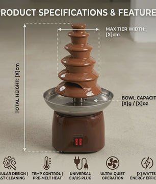 Draagbare Chocoladefontein Machine 6-Tier - Perfect voor Feestjes, Fruit Dips en Desserts