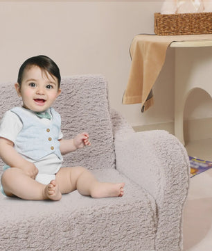 Comfortabele Kinderbank 2-in-1: Uitklapbare Speelstoel met Zachte Sherpa Coating