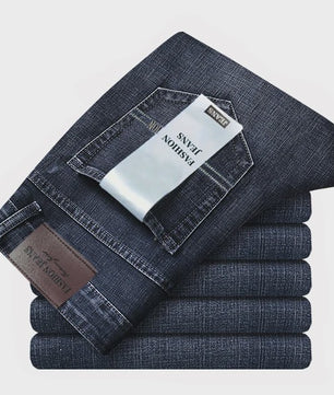 Herens Jeans Rechte Pasvorm Stretch - Zakelijk & Casual Blauw/Zwart Denim Werkbroek