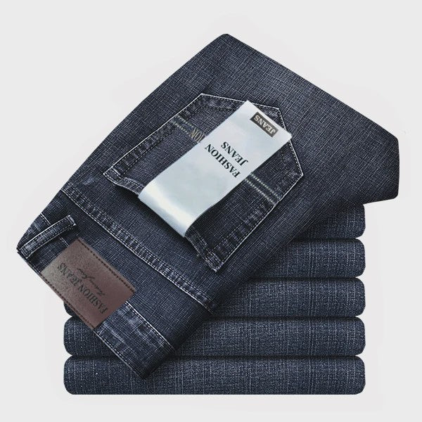 Herens Jeans Rechte Pasvorm Stretch - Zakelijk & Casual Blauw/Zwart Denim Werkbroek