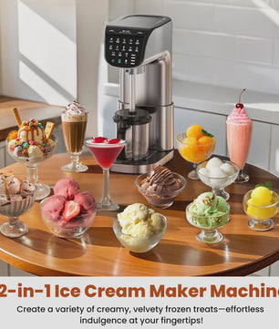 Automatische IJsmachine 12-in-1: Maak IJsl, Sorbet, Frozen Yogurt & Smoothies
