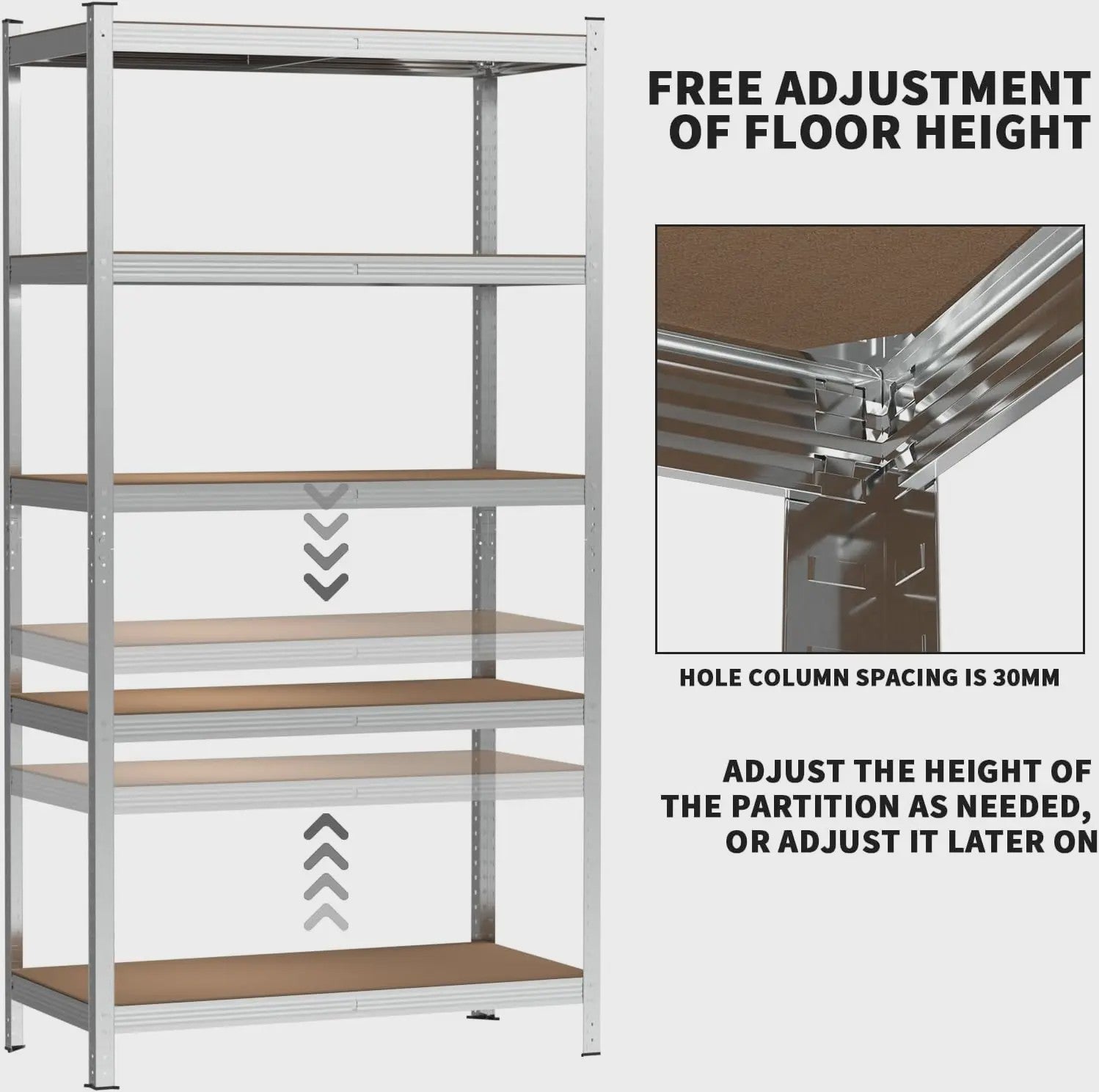 Robuust Metalen Stellingkast 5-Laags - Verstelbaar, Boutloos, 875KG Draagvermogen - Ideaal voor Garage & Werkplaats