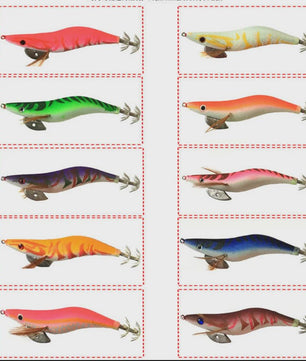 10-delige Set Lichtgevende Inktvis Aas Jig Lures met 3D Ogen - 3.5# 19.5g