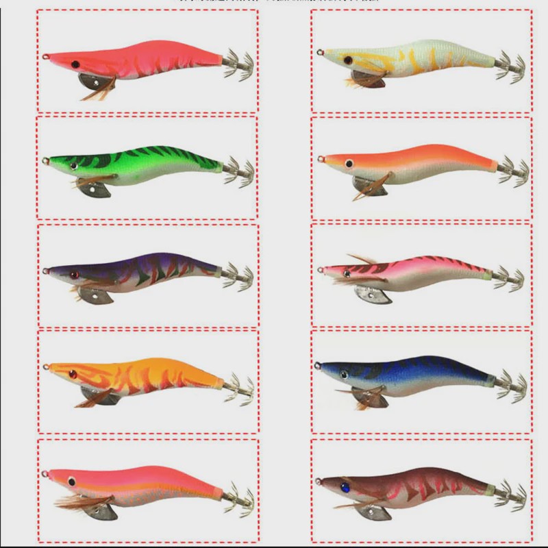 10-delige Set Lichtgevende Inktvis Aas Jig Lures met 3D Ogen - 3.5# 19.5g