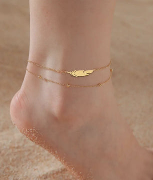 Dames Anklet Hart & Veer | Roestvrij Staal Multi-layer Ketting