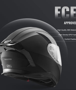 Full Face Motorhelm met Bluetooth Slot & Verwisselbare Lens - Veilig & Comfortabel voor Volwassenen