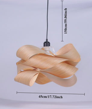 Nordic Houten Plafondlamp - Minimalistisch Design met Houtfineer