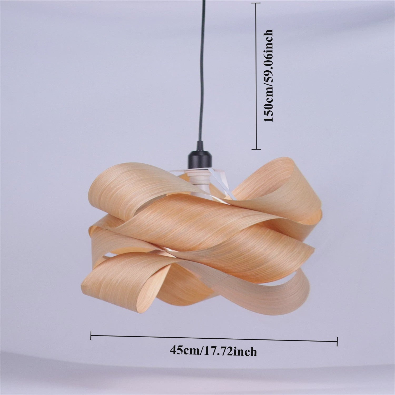 Nordic Houten Plafondlamp - Minimalistisch Design met Houtfineer
