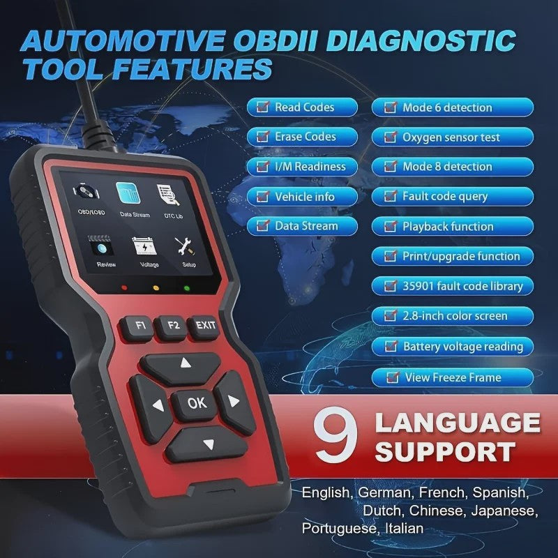 V519 Professionele OBD2 Scanner: Auto Diagnose Tool met Real-time Data & Foutcode Lezen/Wissen