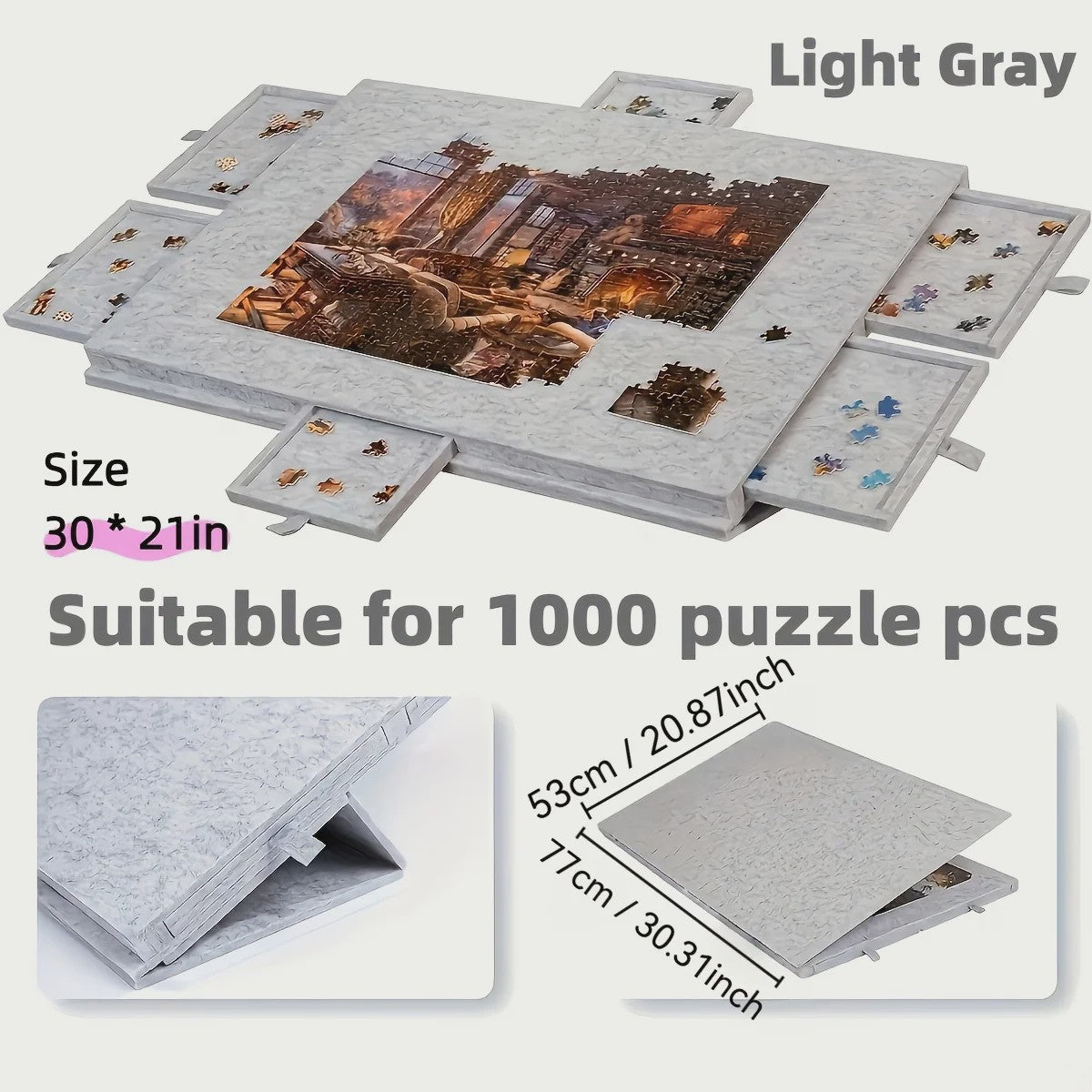 Puzzelbord met 6 Lades - Draagbare Non-Slip Organizer voor 1000 Stukjes