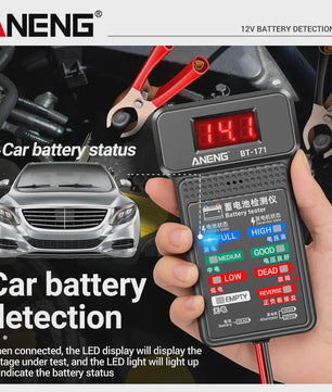 Digitale Auto Accu Tester 12V ANENG BT-171 met LED Display en Krokodillenklemmen